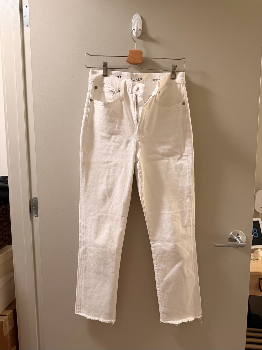 J. Crew White Straight-Leg Jeans